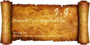 Vasvári Gusztáv névjegykártya